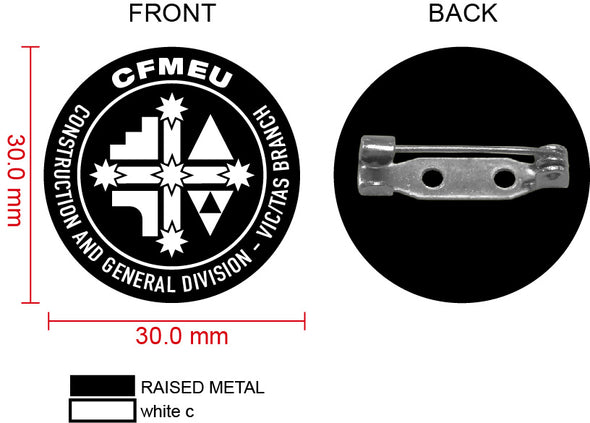 CFMEU ROUND LOGO PIN