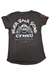Never Back Down Women's Tee - Charcoal
