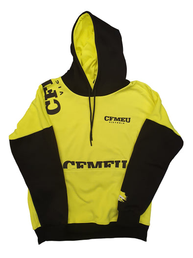 Cropped CFMEU Drop Shoulder Hoodie - Hi-Vis Yellow