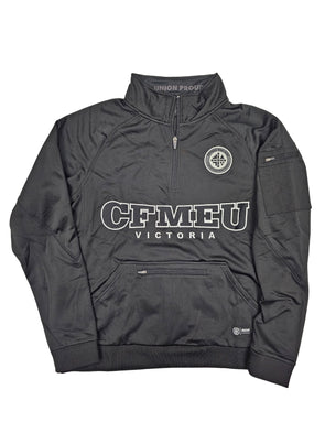 Union Proud 1/4 Zip Pullover Technical Fleece - Black (Geedup Supply)